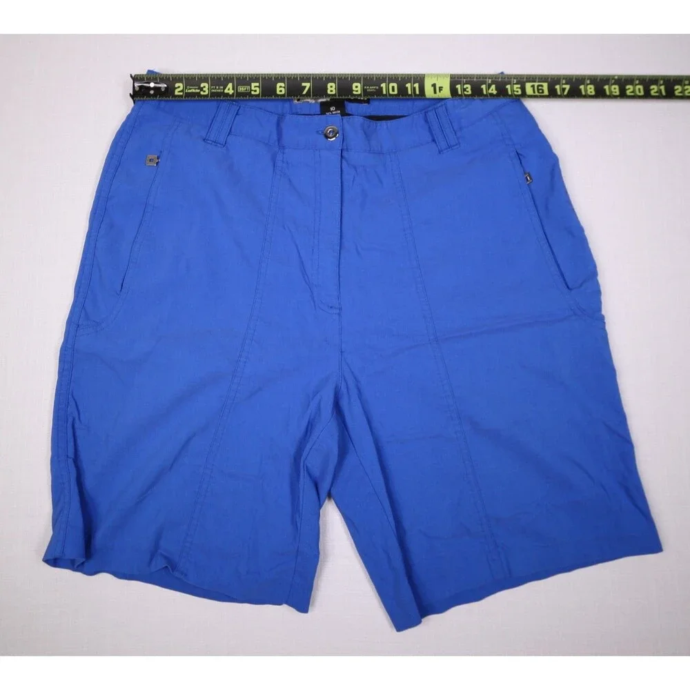 jamie sadock Blue Bermuda Performance Golf Shorts Women's Size 10 Zipper Pockets